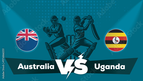 Australia Vs Uganda , Uganda VS Australia cricket match , Cricket match concept with creative illustration.eps