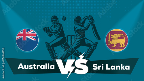  Australia VS Sri Lanka ,Sri Lanka vs  Australia cricket match , Cricket match concept with creative illustration.eps