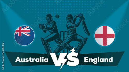 Australia VS England Match , England Vs Australia cricket match , Cricket match concept with creative illustration.eps