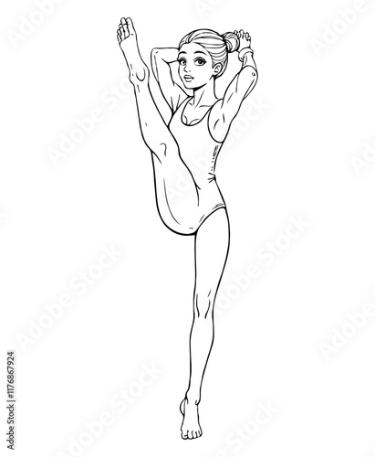 gymnastics sports coloring page