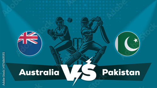 Australia VS Pakistan Match , Pakistan Vs Australia cricket match , Cricket match concept with creative illustration.eps