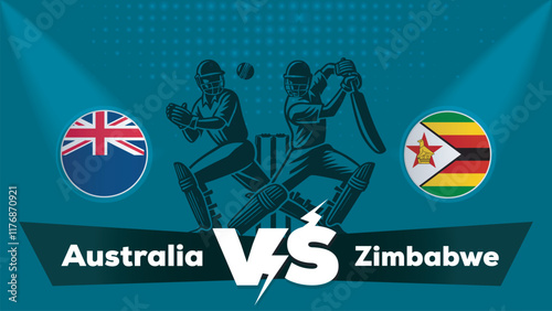Australia VS Zimbabwe , Zimbabwe Vs Australia cricket match , Cricket match concept with creative illustration.eps