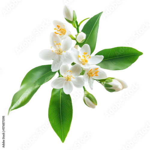 Neroli Blossom and Orange Tree Flower for Aromatherapy and Natural Products on transparent background