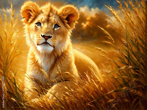 lion in the sun light