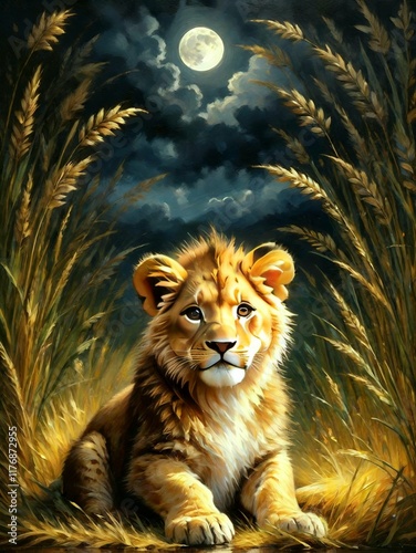 Lion in the night