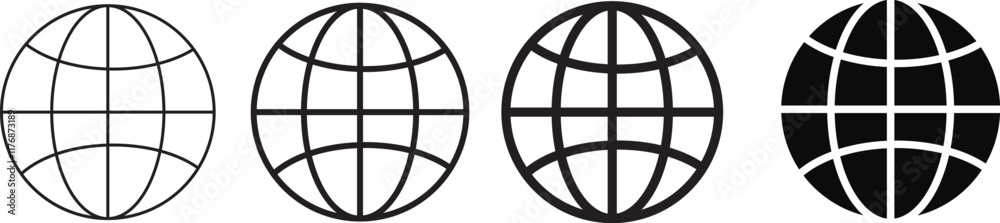 Website icon set. Web icons. Globe symbol Website icon set. Web icons. Globe symbol