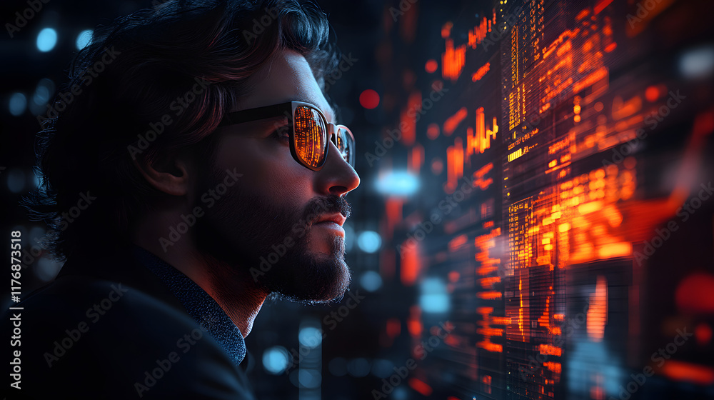 Ambitious Businessman Analyzing Market Trends and Setting Goals for Success in the Corporate World Ambitious Businessman Analyzing Market Trends and Setting Goals for Success in the Corporate World