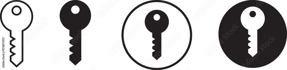 Key icon set. Unlock line style icons
Key icon set. Unlock line style icons