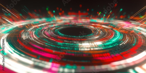 Infinity Ripple of Galactic Vibrations: Layers of Light and Color in a Cosmic Dance of Energy