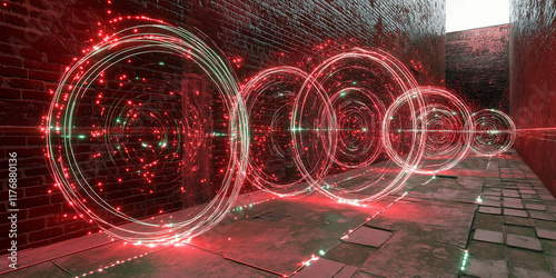 Cybernetic Corridors: Red Resonance of Urban Pathways