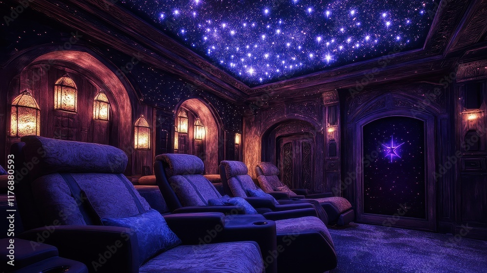 Fototapeta premium Luxurious Home Cinema Room with Padded Walls