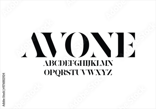 Avone font for logo and headline. Isolated vector typeset