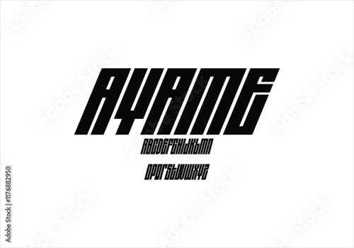 Ayame font for logo and headline. Isolated vector typeset