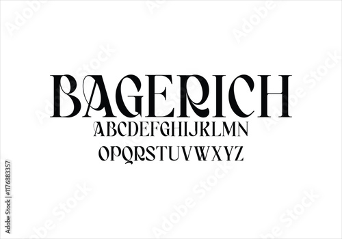 Bagerich font for logo and headline. Isolated vector typeset