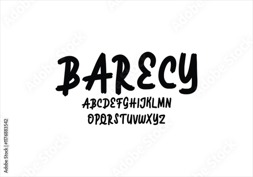 Barecy font for logo and headline. Isolated vector typeset