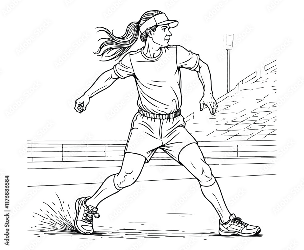 Fototapeta premium playing Athletics outline coloring page