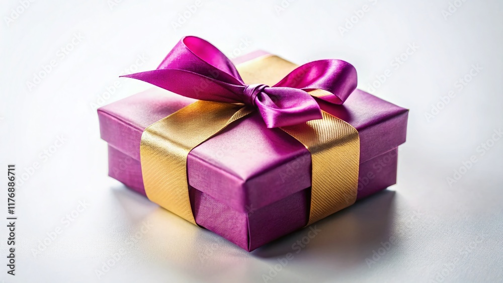 Elegant Gift Box on White Background - Perfect for Holiday or Birthday Presents Elegant Gift Box on White Background - Perfect for Holiday or Birthday Presents