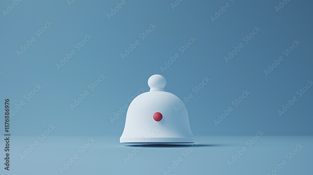 White bell notification icon on blue background; digital illustration, website design. White bell notification icon on blue background; digital illustration, website design.