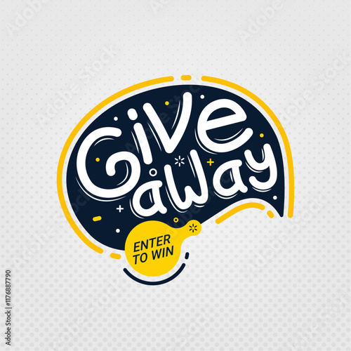 Giveaway and enter to win banner sign design template vector illustration can be used for posters, brochures, flyers and social media banner promotion.

