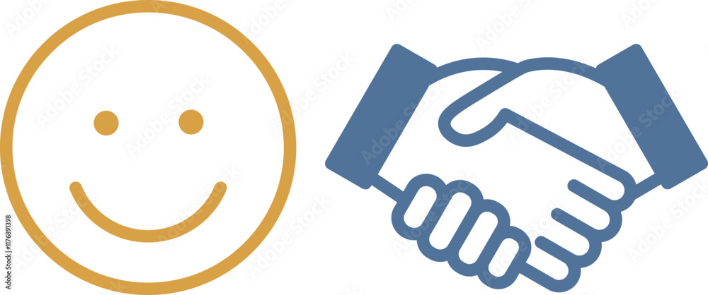 Fototapeta premium スマイル 握手 アイコン