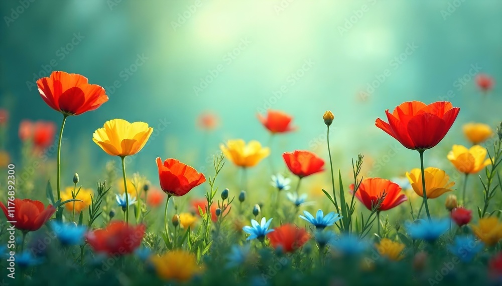 Fototapeta premium field of red poppies