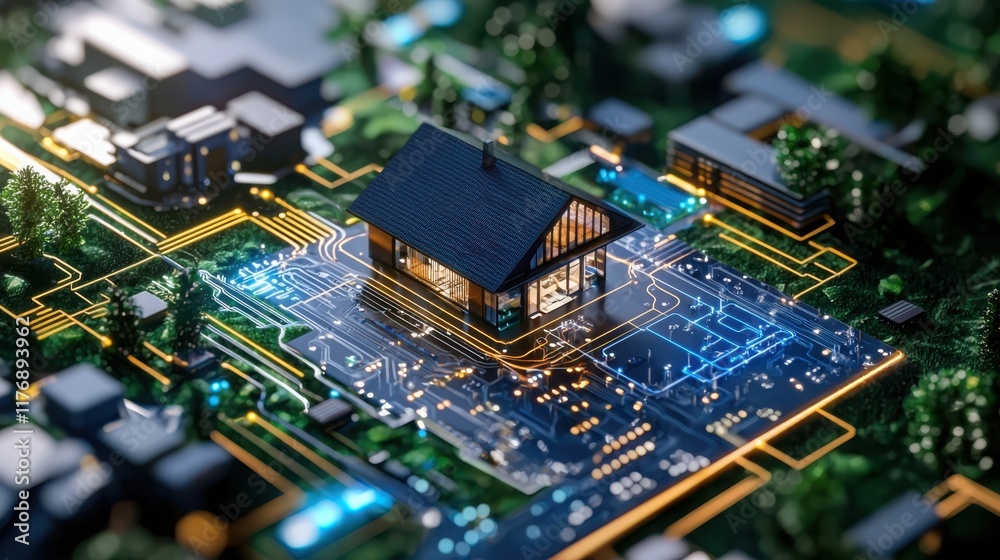 Obraz premium Exploring smart home trends in future living spaces virtual environment digital conceptualization technology showcase