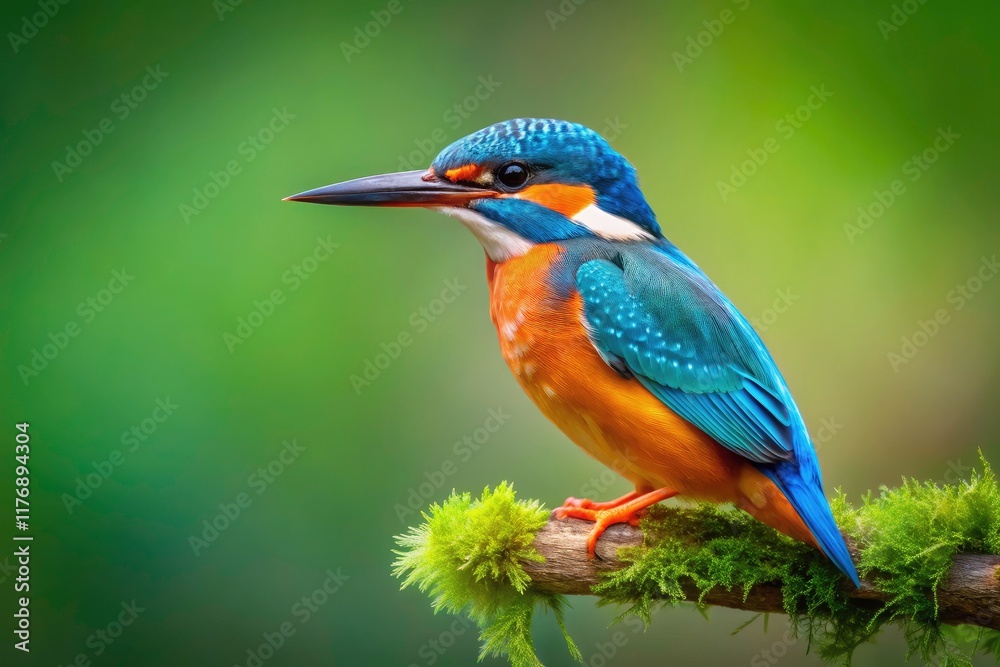 Kingfisher Bird, Vibrant Blue Orange Plumage, Wildlife Photography, Nature Image, Bird on Branch, Kingfisher Perched, Beautiful Bird, Green Background, Blurred Background, Wild Bird Kingfisher Bird, Vibrant Blue Orange Plumage, Wildlife Photography, Nature Image, Bird on Branch, Kingfisher Perched, Beautiful Bird, Green Background, Blurred Background, Wild Bird