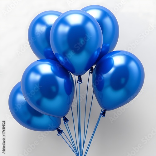 A coloured balloons collection on transparent background
