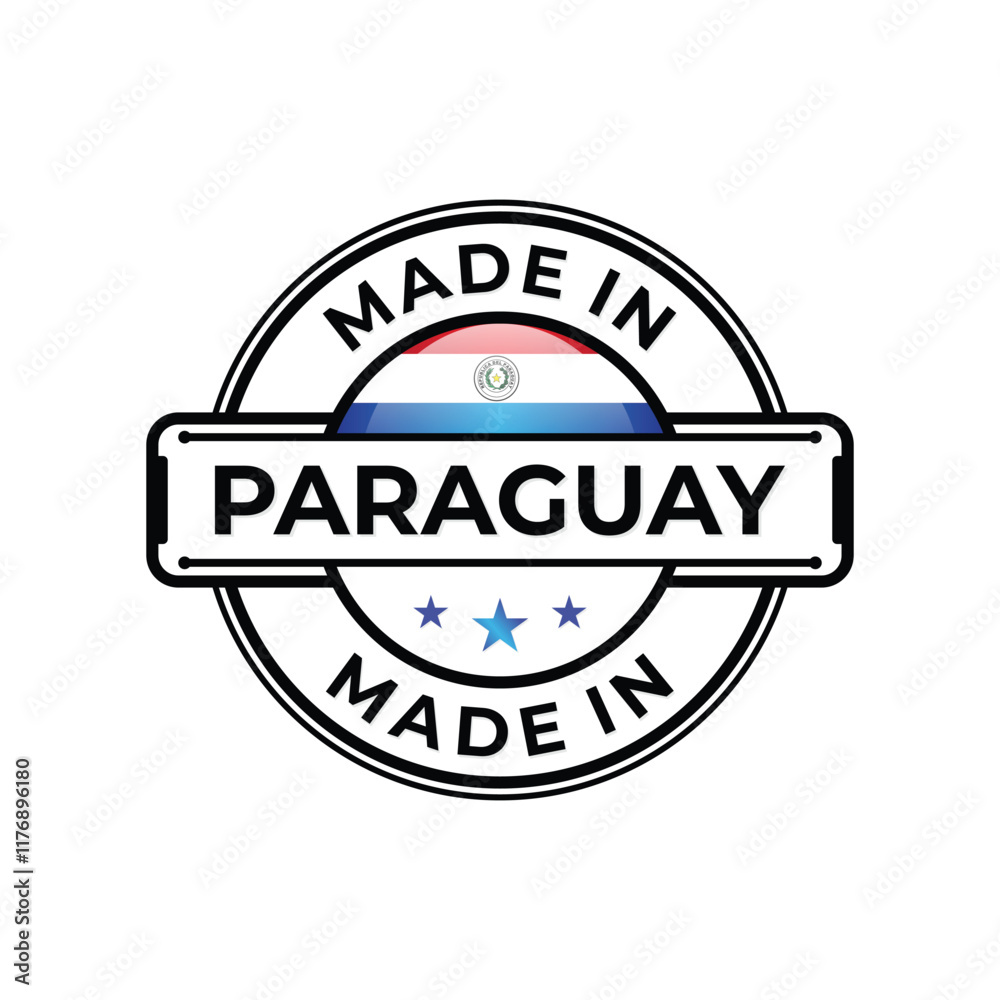 Made in Paraguay label icon emblem isolated on white background Made in Paraguay label icon emblem isolated on white background