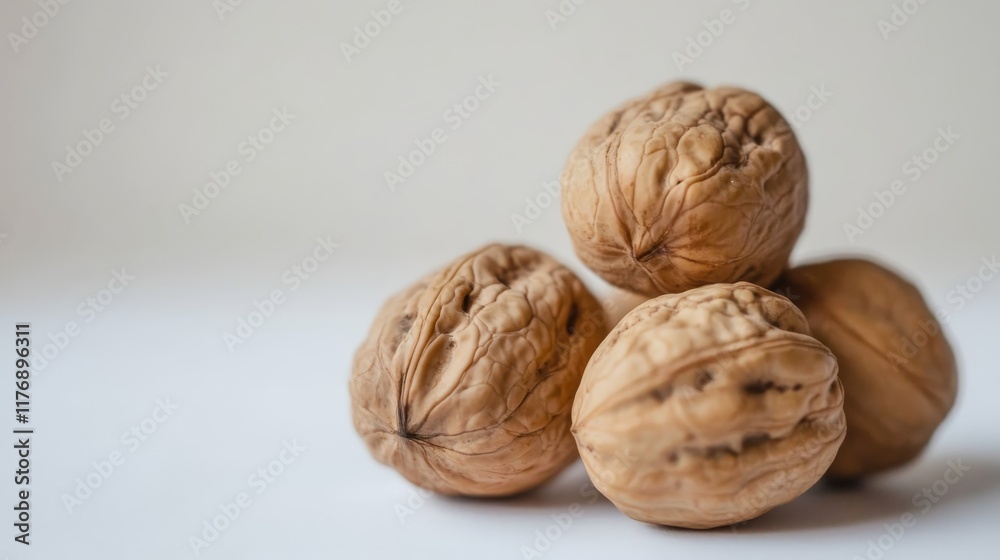 Close-up of walnuts on a white background, isolated, stock photo. Close-up of walnuts on a white background, isolated, stock photo.