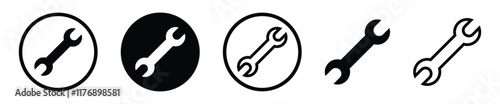 wrench vector icon set. tool and repair icon. mechanic spanner tool sign. mechanical maintain symbol. wrench, repair and maintain icon for app and website. vector illustration transparent background