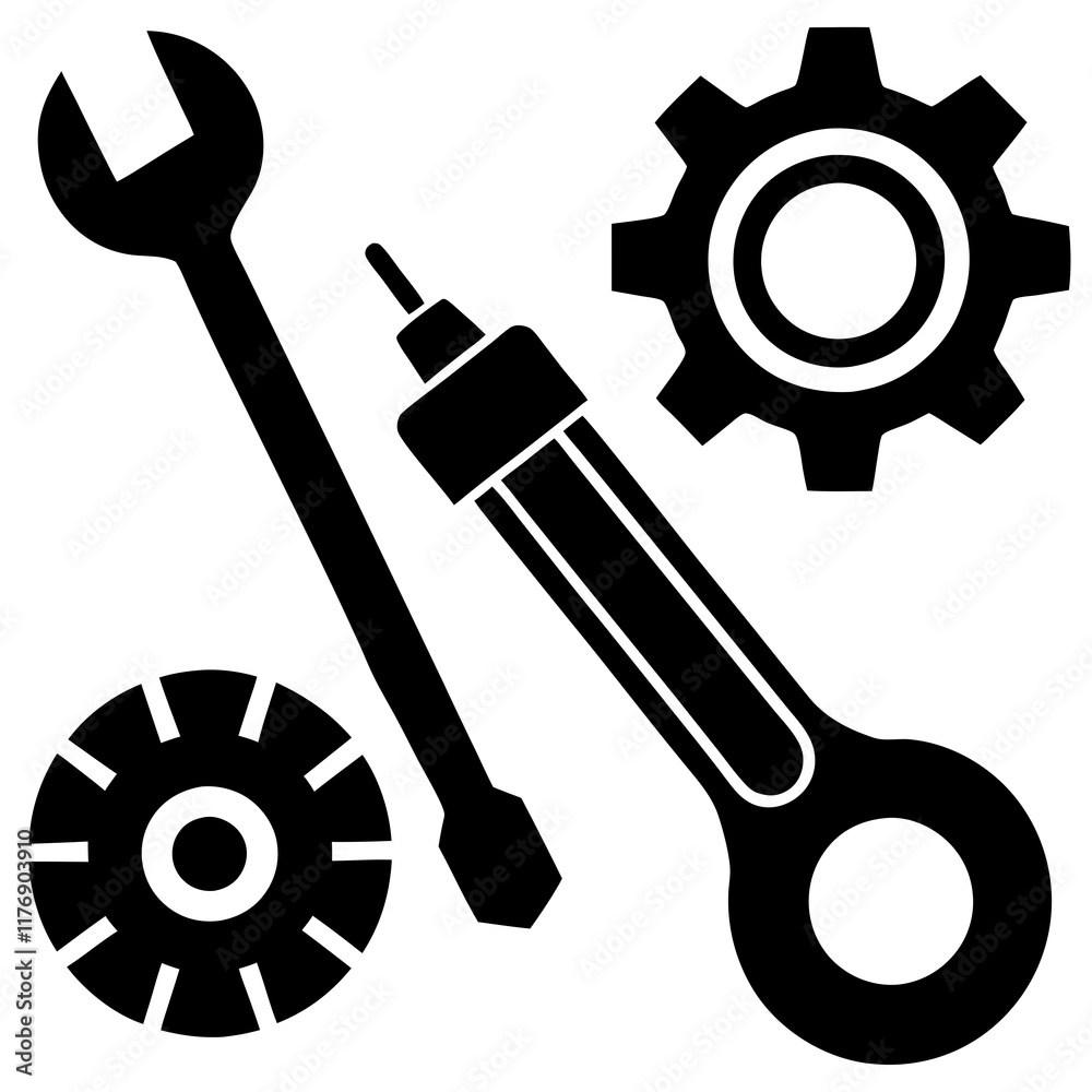 Vector Illustration of Tools for Maintenance and Repair Vector Illustration of Tools for Maintenance and Repair