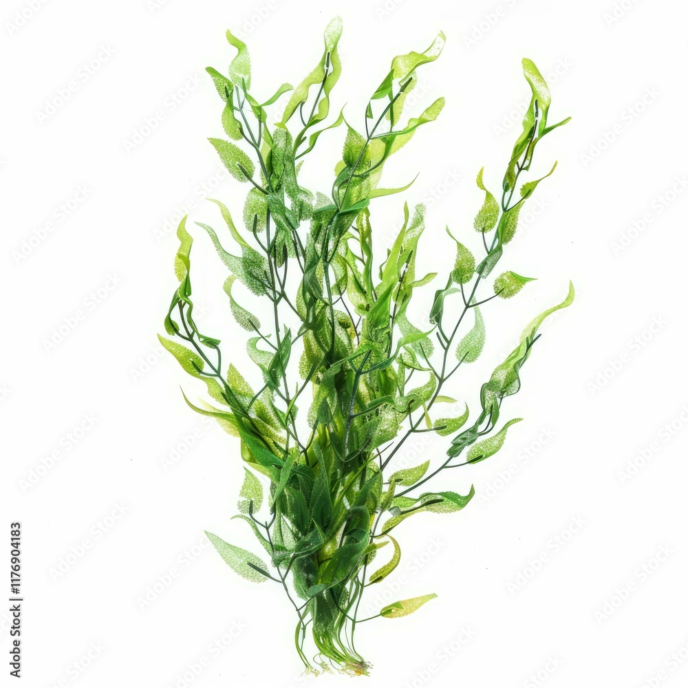 Obraz premium Close up of artificial aquatic plant, creating a serene underwater ambiance
