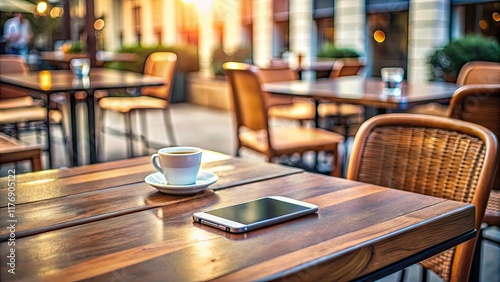 Wallpaper Mural Lost smartphone left unattended on a cafe table , forgotten, mobile phone, misplaced, abandoned, cafe, table, lost Torontodigital.ca