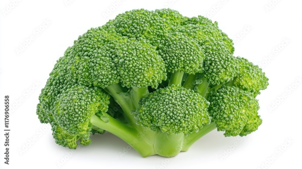 Fresh green broccoli on a white background. Fresh green broccoli on a white background.