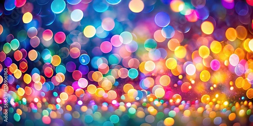Colorful abstract bokeh lights with a blurred background, abstract, vibrant, colors, light, festive, decoration, glowing