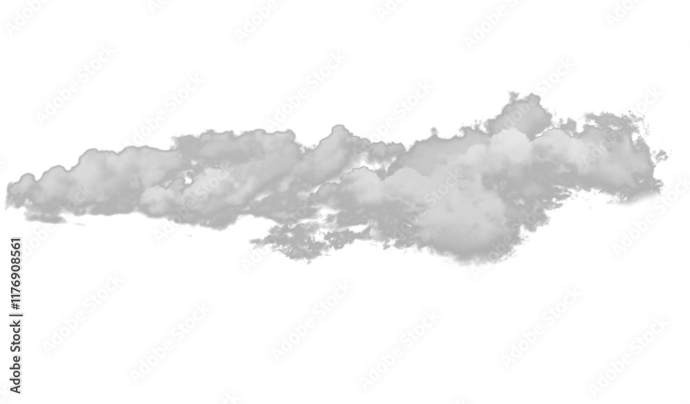 Obraz premium Fluffy clouds realistic cutout on transparent background.