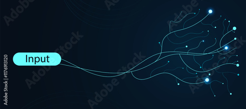 AI technology background, neural network concept wallpaper for business or presentations EPS 10
