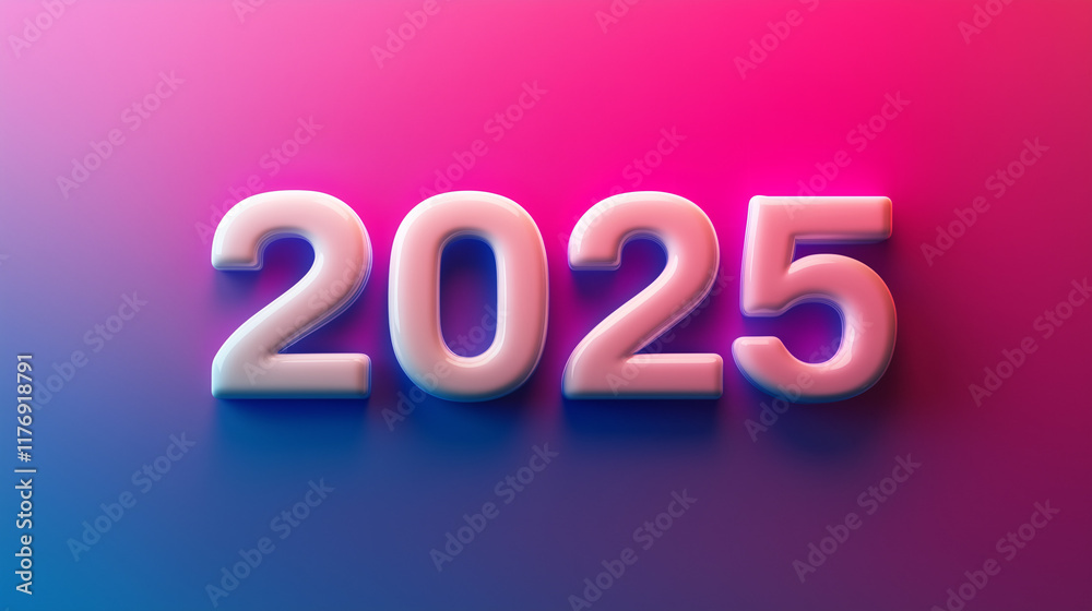 2025 Year in Bold 3D Text with Gradient Background 2025 Year in Bold 3D Text with Gradient Background