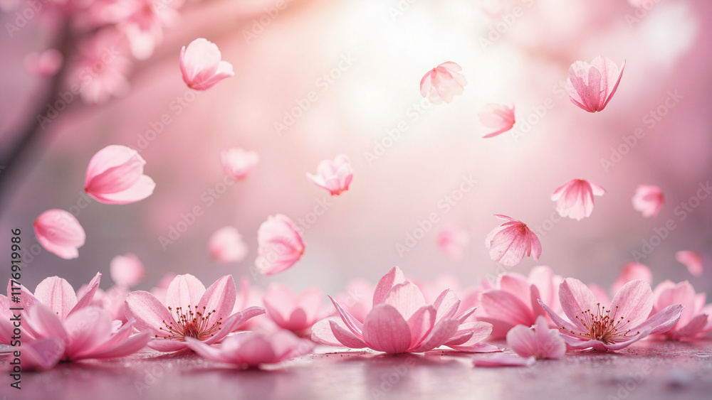 Graceful Pink Sakura Petals Falling: Versatile Stock Photo for Spring Themes, Wedding Invitations, and Nature-Inspired Designs Graceful Pink Sakura Petals Falling: Versatile Stock Photo for Spring Themes, Wedding Invitations, and Nature-Inspired Designs