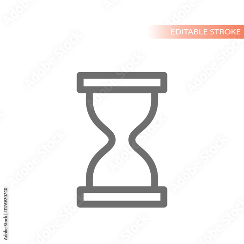 Hourglass line vector icon. Simple sandglass symbol.