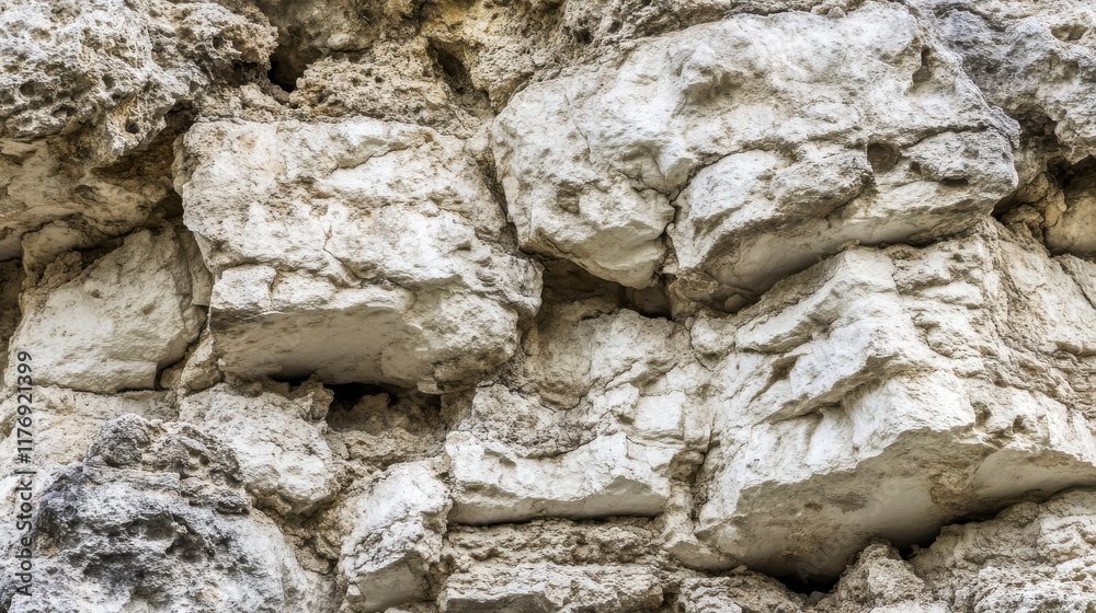 Naklejka premium Intricate Stone Wall Texture: A Detailed View of Ancient Masonry