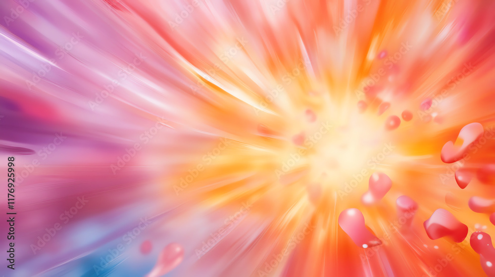 Obraz premium A vibrant explosion of colors blending harmoniously, creating a dynamic and eye-catching visual effect for various uses.