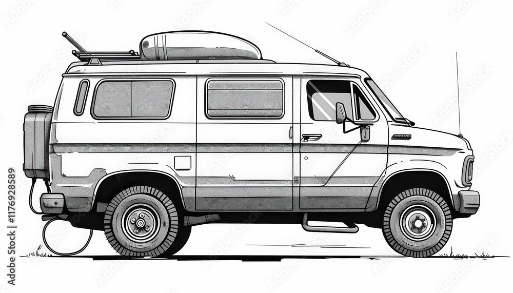 A rugged, off-road van, perfect for adventurous road trips and exploring the outdoors. Ideal for camping, overlanding or simply cruising. A rugged, off-road van, perfect for adventurous road trips and exploring the outdoors. Ideal for camping, overlanding or simply cruising.