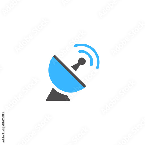 an icon featuring a satellite dish, symbolizing the telecommunications industry and communication technology.