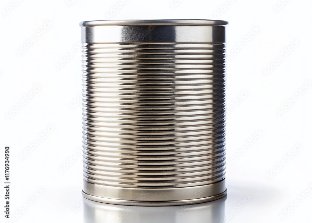 Metal Tin Can Isolated on White Background - Empty Food Container Packaging Mockup Metal Tin Can Isolated on White Background - Empty Food Container Packaging Mockup