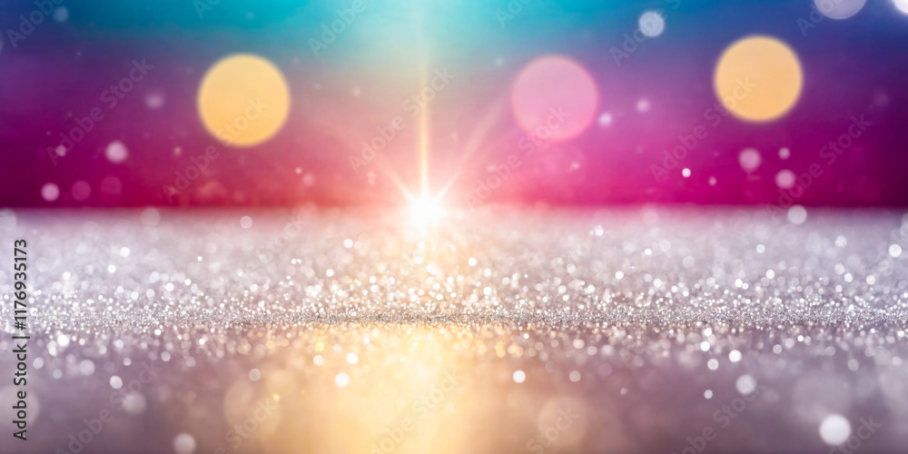 Fototapeta premium Sparkling Glitter Background with Bokeh Lights