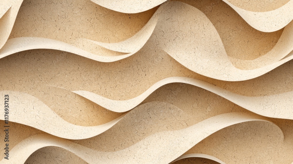A close-up of layered, wavy paper in natural tones, showcasing a textured pattern that evokes a sense of depth and organic movement. A close-up of layered, wavy paper in natural tones, showcasing a textured pattern that evokes a sense of depth and organic movement.