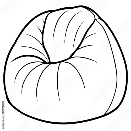 beautiful bean bag chair  line art vector illustration