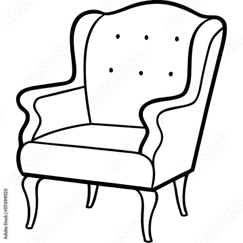 armchair isolated on white background